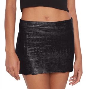 DANIELLE GUIZO croc embossed skirt